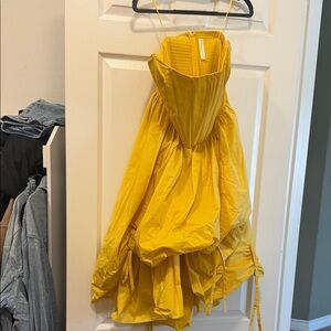 Yellow Strapless Dress